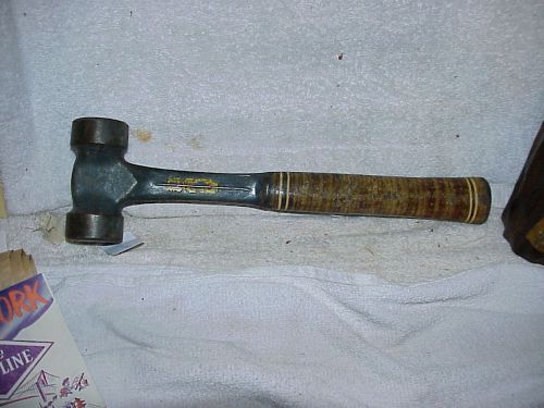 Engineer and linemans hammer 1 3/4 inch double face steel leather handle exclnt for sale