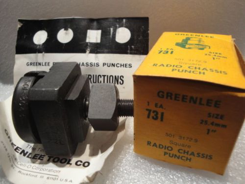 Greenlee 1-inch Square Radio Chassis Punch in Box with Paperwork