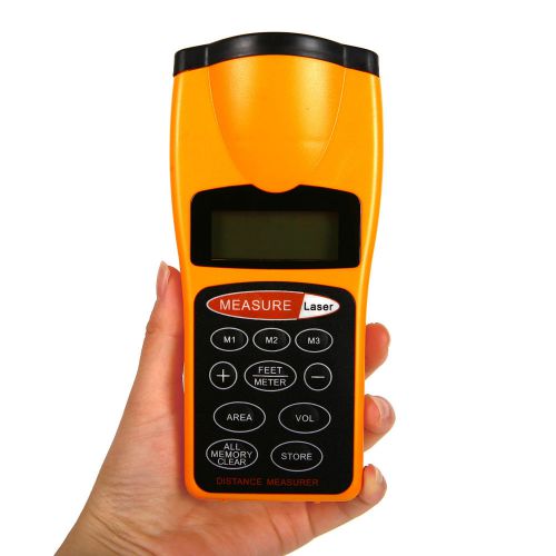 LCD Digital Tape Measure Distance Meter Ultrasonic Laser Pointer Measurer Tools