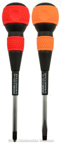 Hozan 2 pc ball grip #2 cross point &amp; flat screwdriver set - fits jis &amp; phillips for sale