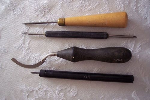 4 Vintage Hand Tools Hunter #51C~No name 470A~Round Tool 373 C and 394A REDUCED