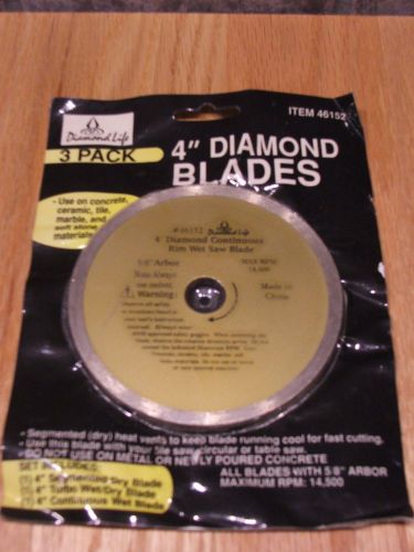 DIAMOND LIFE,4 &#034; DIAMOND BLADED,3 PACK
