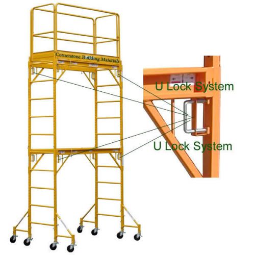 12 feet standing h scaffold rolling tower w/ guard rail for sale