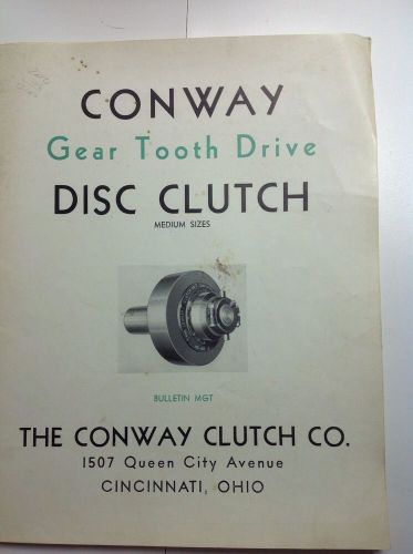 1952 - Vintage Conway Gear Tooth Drive DISC CLUTCH Catalog (car, industrial)