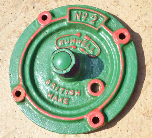 Vintage &#039;RUNWELL No2&#039; Cast Iron Cover Plate British Make