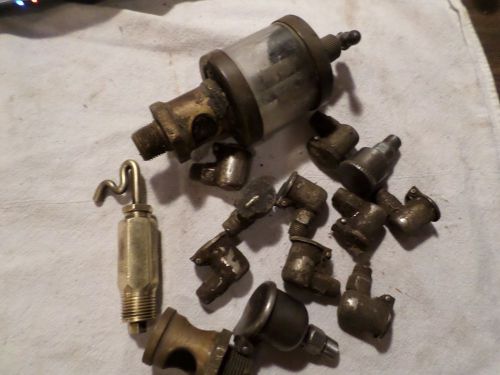 Hit or Miss Oiler Greasers Grease Parts Engine Steam Brass Lot Essex Gits Oil