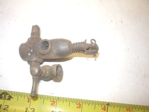 Odd old antique gas engine brass primer cup &amp; pop off valve  hit &amp; miss ??? for sale
