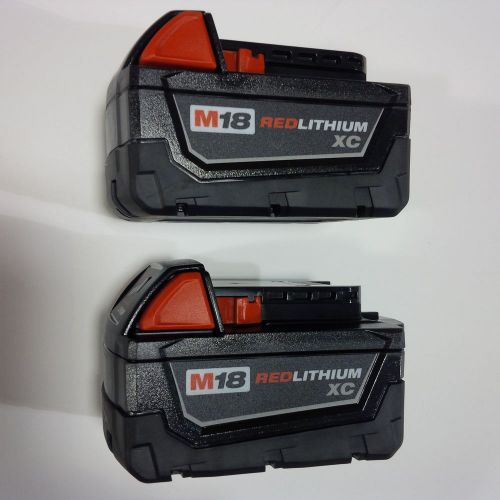 2 New Genuine Milwaukee 18V 48-11-1828 M18 Red Lit-ion 3.0 Battery For Drill,Saw