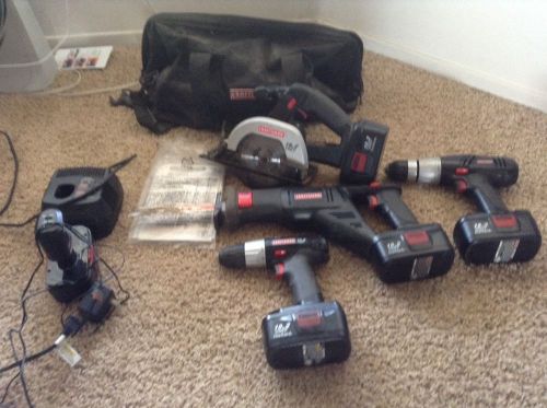 Craftsman 5-tool combo kit-19.2v drill(2), saw, light, &amp; sawzall w/6 battery for sale