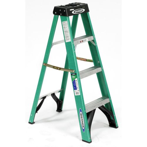 Werner 4 ft fiberglass step ladder 250 lb heavy duty type for sale