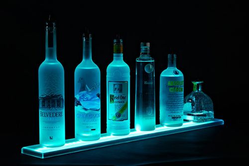 3&#039; LED Lighted Wall Mounted Liquor Shelves Bottle Display, 36&#034; Bar Shelving