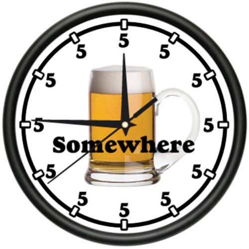 FIVE O&#039;CLOCK SOMEWHERE 1 Wall clock beer drink gift