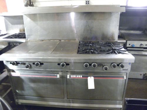 Garland h284-3 four burner nat gas range 36&#034; hot top 2 full size ovens for sale