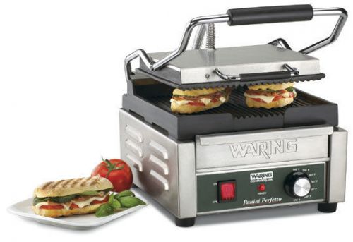 Waring commercial wpg150b compact italian-style panini grill, 208-volt for sale