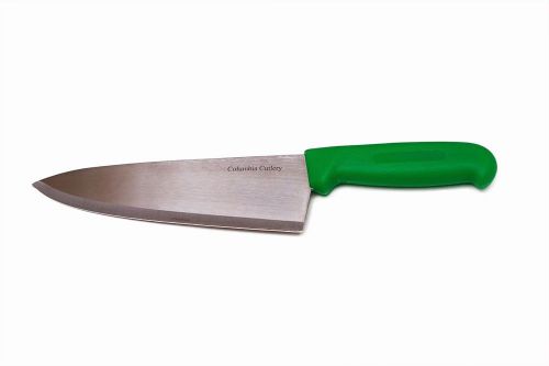 8&#034; columbia cutlery chef knife - green handle - brand new and very sharp!! for sale