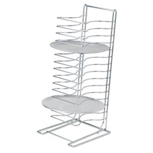 Pizza Tray Pan Rack Stand Holder 15-Tier W/ 4 Wide Rim Pizza Pans 18&#034; ea