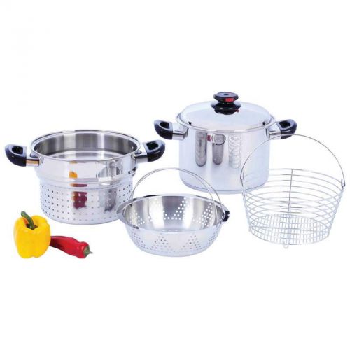 Steam Control 8qt T304 Stainless Steel Stockpot/ Spaghetti Cooker w/ Deep Fry