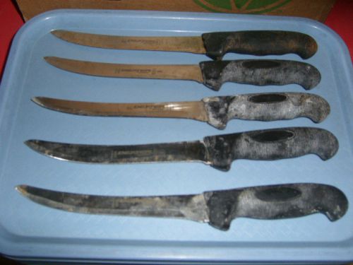 5 Dexter Sofgrip 7 Inch NSF Butcher Knives used