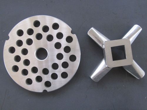 #42 x 1/2&#034;  meat grinder plate and knife for hobart biro lem universal etc for sale