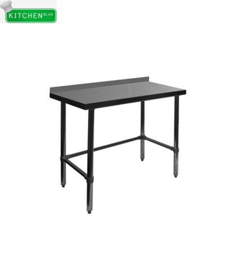 Open base w/ 4&#034; upturn work table all stainless steel 30&#034;x96&#034; for sale