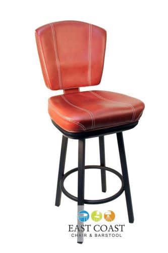 New gladiator wine bucket bar stool with white stitching and black base for sale