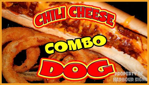 Chili Cheese Dog Combo Decal 14&#034; Hot Dogs Onion Rings Concession Food Truck