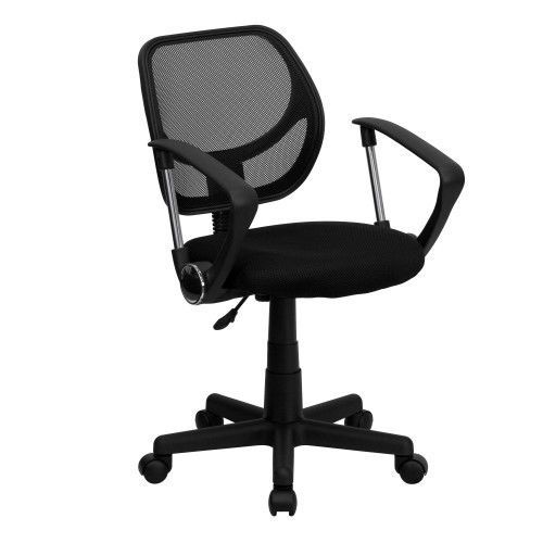 Flash Furniture WA-3074-BK-A-GG Mid-Back Black Mesh Task Chair and Computer Chai