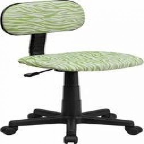 Flash Furniture BT-Z-GN-GG Green and White Zebra Print Computer Chair