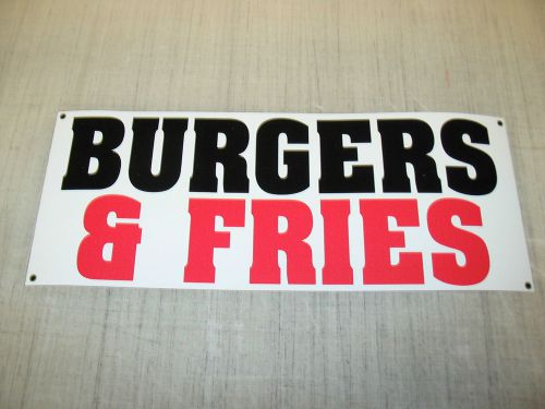 BURGERS &amp; FRIES All Weather Banner Sign Hamburgers Cheeseburgers Fries Steaks