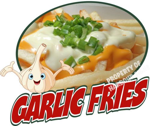 Garlic Fries Decal 14&#034; Concession Restaurant Food Truck Van Vinyl Menu Sign