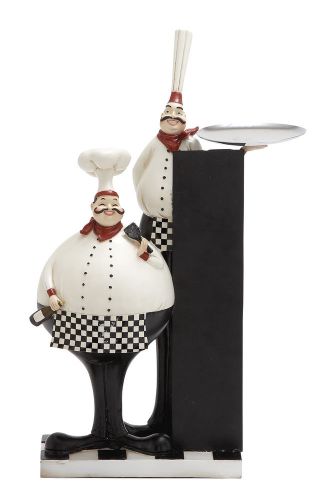 New Cute and Adorable 18&#034; Polystone Chef in Black and White