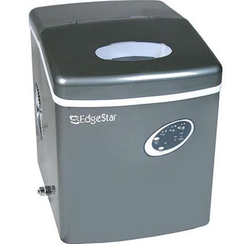 Portable countertop ice machine - edgestar compact cube maker w/ titanium finish for sale