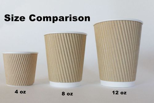 8 ounce Kraft Ripple Paper Cup with Lids | 25 Ct