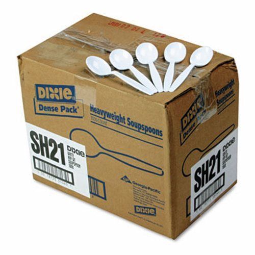 Heavyweight Full-Sized Polystyrene Soup Spoons, 1,000 Spoons (DIX SH217)