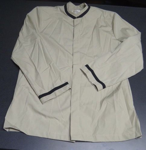 Chef&#039;s jacket, cook coat, with no logo, sz m  newchef uniform  beige, black trim for sale