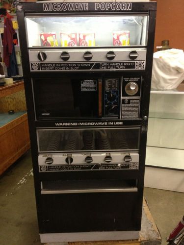 Universal Vending Corp VENDING Machine W/ Hotpoint Microwave For Popcorn