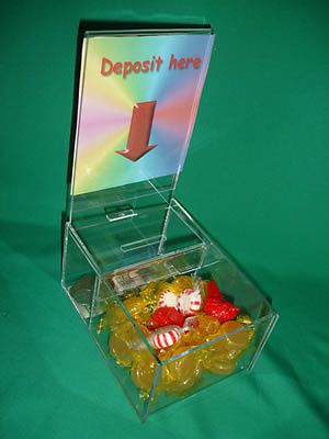Two (2) vending style donation boxes for fundraising for sale
