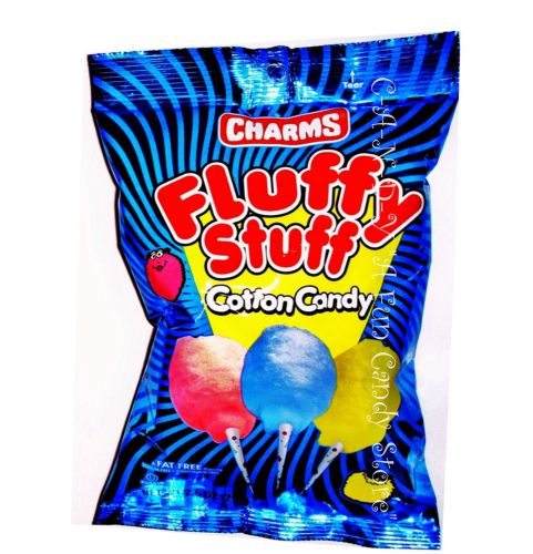 COTTON CANDY - CHARMS Fluffy Stuff - Fat Free Soft Candies - 2.5oz Large Bag