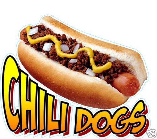 Chili Dog Hot Dogs Decal 14&#034; Concession Food Vendor