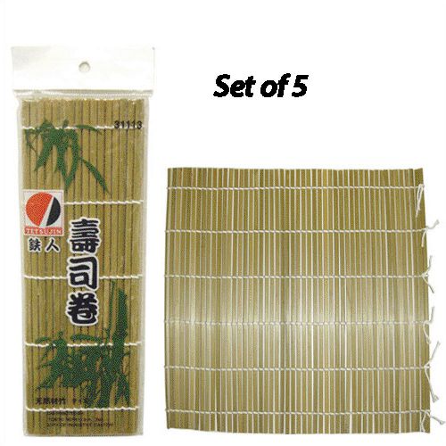 Bamboo Sushi Mat 10.6&#034; (Set of 5)