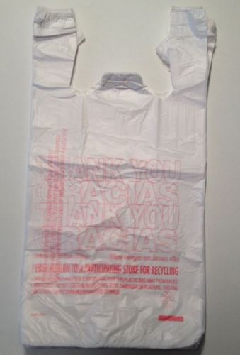 200ct large 1/6 thank you t-shirt plastic grocery shopping bags with handle for sale