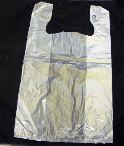 50 Qty. Clear Plastic T-Shirt Bags with Handles 7&#034; x 5&#034; x 16&#034; Small
