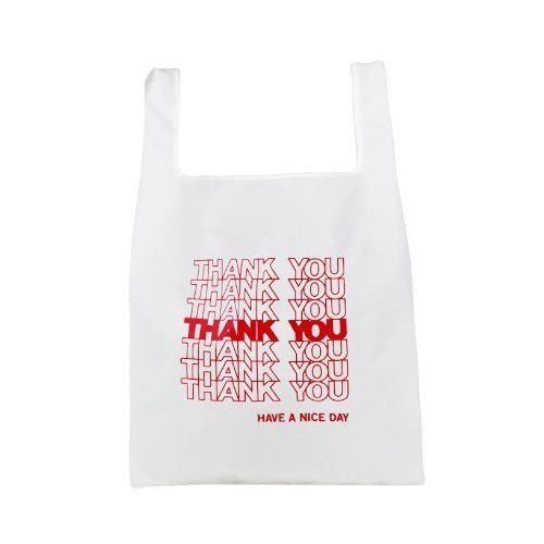 Reusable Polyester T-Shirt Grocery Carry-Out Bags - Set of 5 - Classic Thank