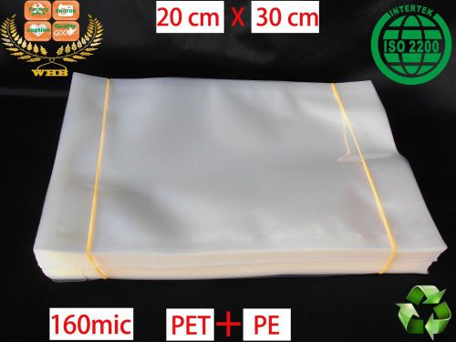 35 WHB 20x30cm 160 mic or 6 mil PET+PE clear bags Slide unsealed packing bags