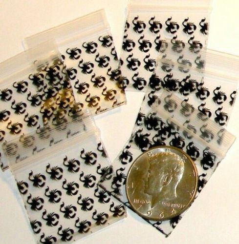 Black Scorpion mini ziplock bags 1.5 x 1.5&#034;  Apple 1515 baggies 100 200 500 1000