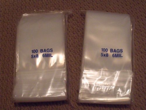 200 - 6 mil triple thick 5x8 inch &#034;mini-zip&#034; zip lock bags for sale