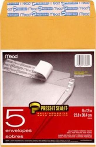 Mead Kraft Envelopes 9&#039;&#039; x 12&#039;&#039; Self Seal 5 Count
