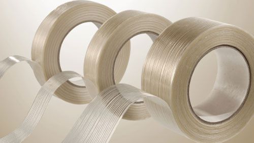 (144) 3/4&#034; x 60 yd vibac brand filament tape + tape dispenser 144 rls/cs 3.9 mil for sale