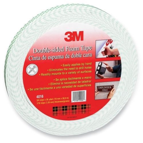 Mmm4016 foam tape, double-coated, 1/16&#034; thick, 3/4&#034;x36 yards, we for sale