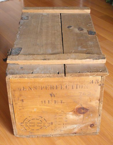 Old VTG Charles J Hurd Utica NY B.Y. State Rubber Co Wood Shipping Crate Box